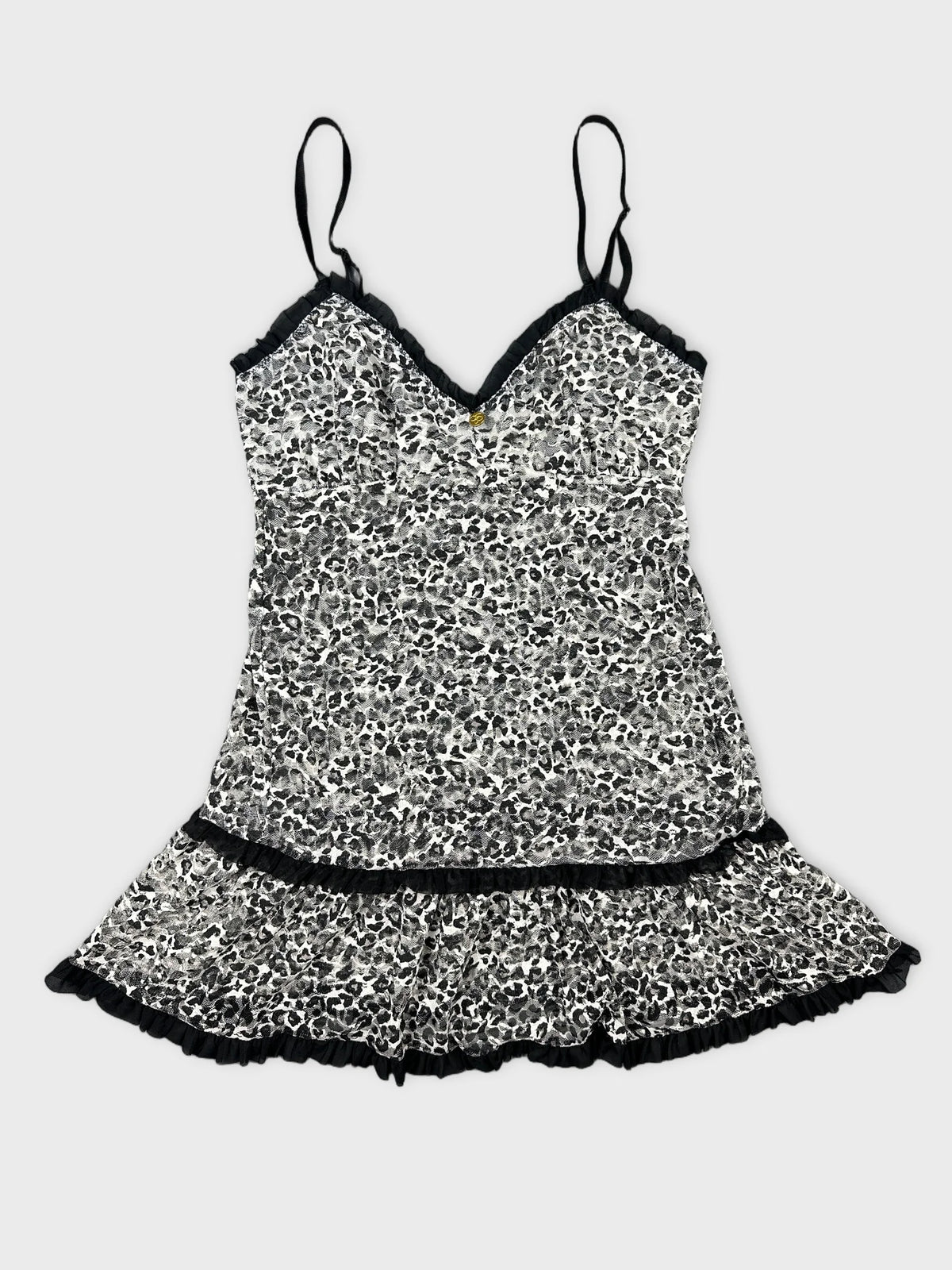 Leopard Flare Top with Ruffles (M)