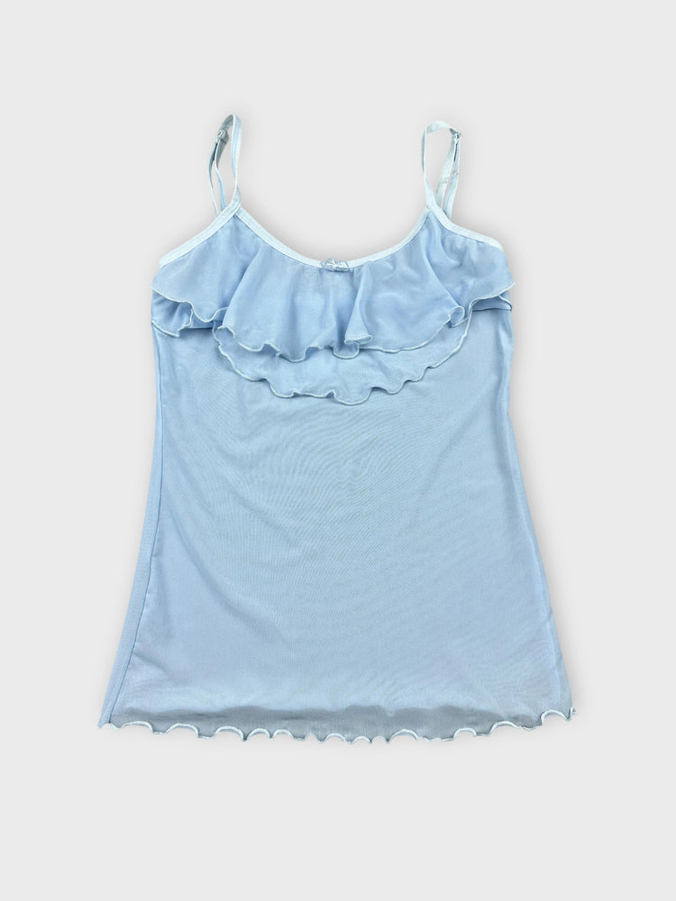 Light Blue Ruffle Camisole for Night Out (S)