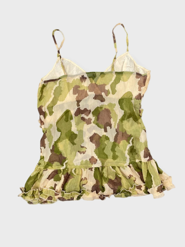 back view, Venus Light Camo Summer Dress Top, vintage Y2K second hand piece