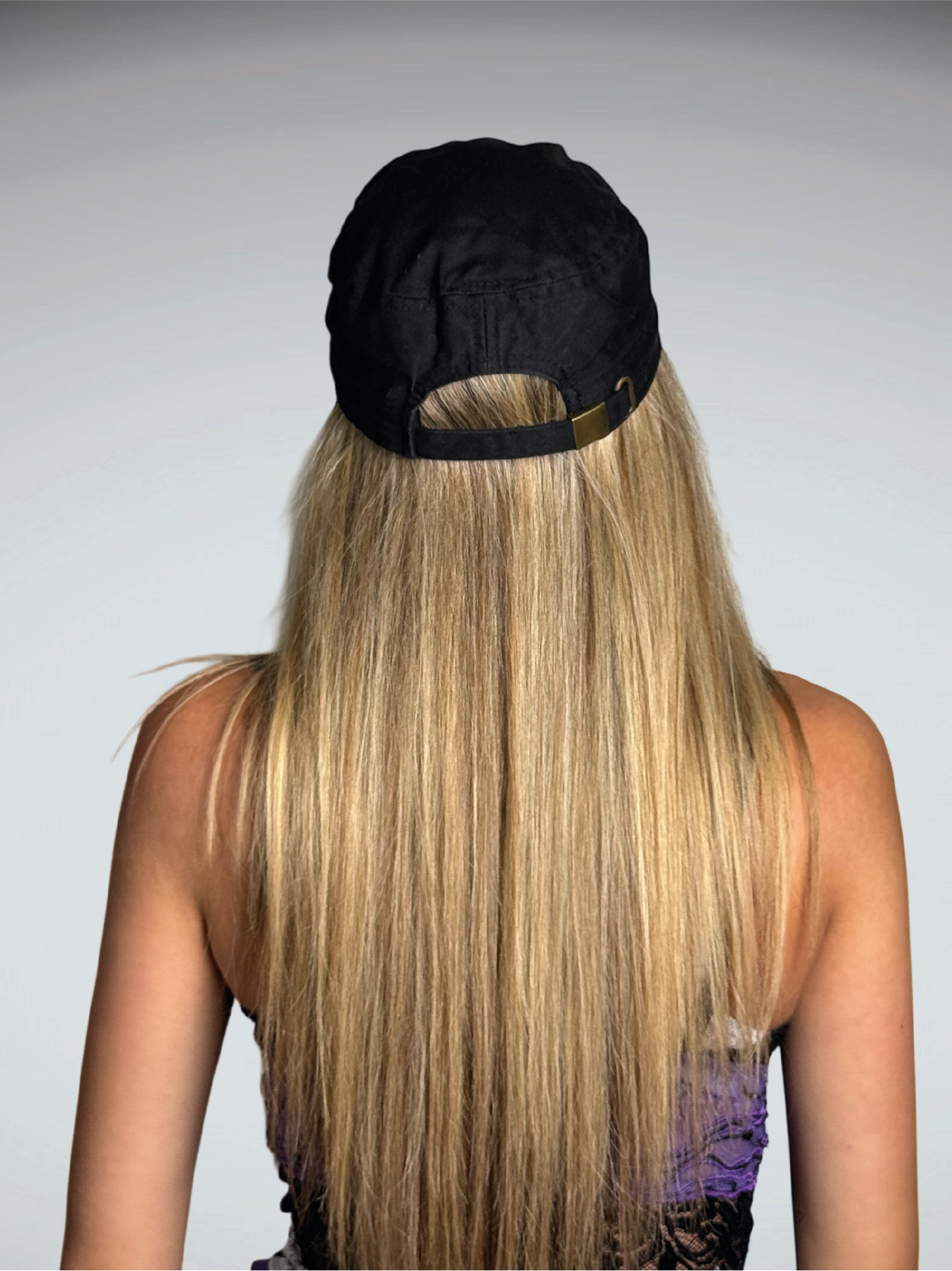 Black and Gold Cross Stitch Cap (ONESIZE)