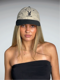 Beige and Black Playboy Cap (ONESIZE)