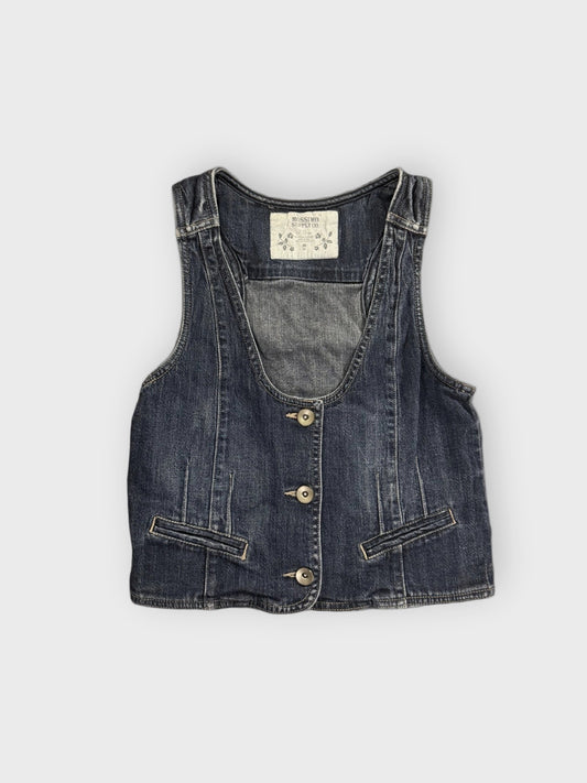 front view, Mossimo Supply Co Blue Denim Vest Women, vintage Y2K second hand piece