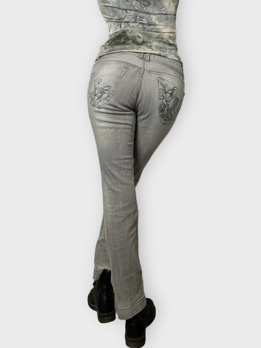 back view, UBJeans Narrow Straight Leg Pants, vintage Y2K second hand piece