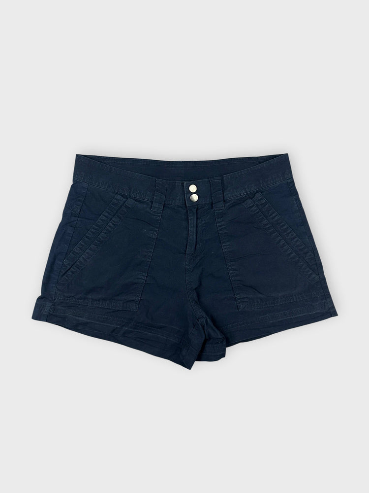 Navy Cotton Mini Shorts with Sleek Pockets (W31 / L)