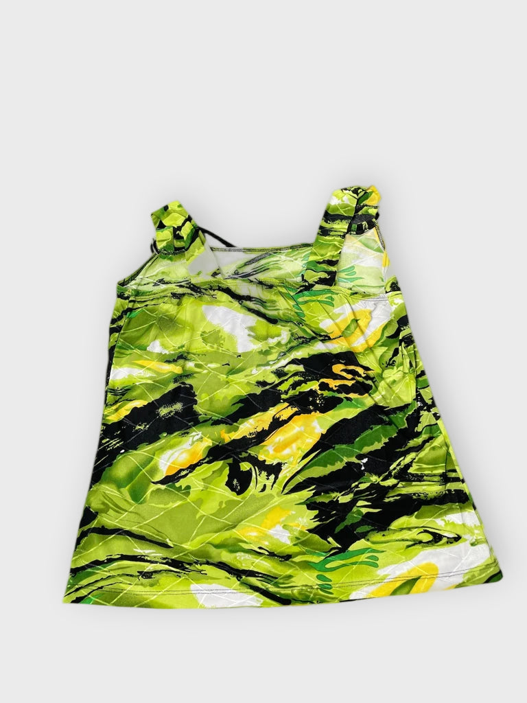 detail view, Modes Crystal Neon Jungle Strappy Top, vintage Y2K second hand piece, image 5