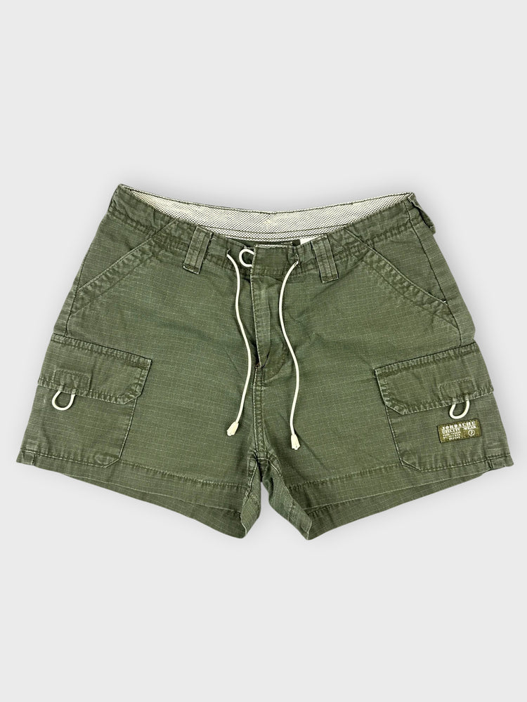 Olive Cargo Mini Shorts with Drawstring (W26 / S)