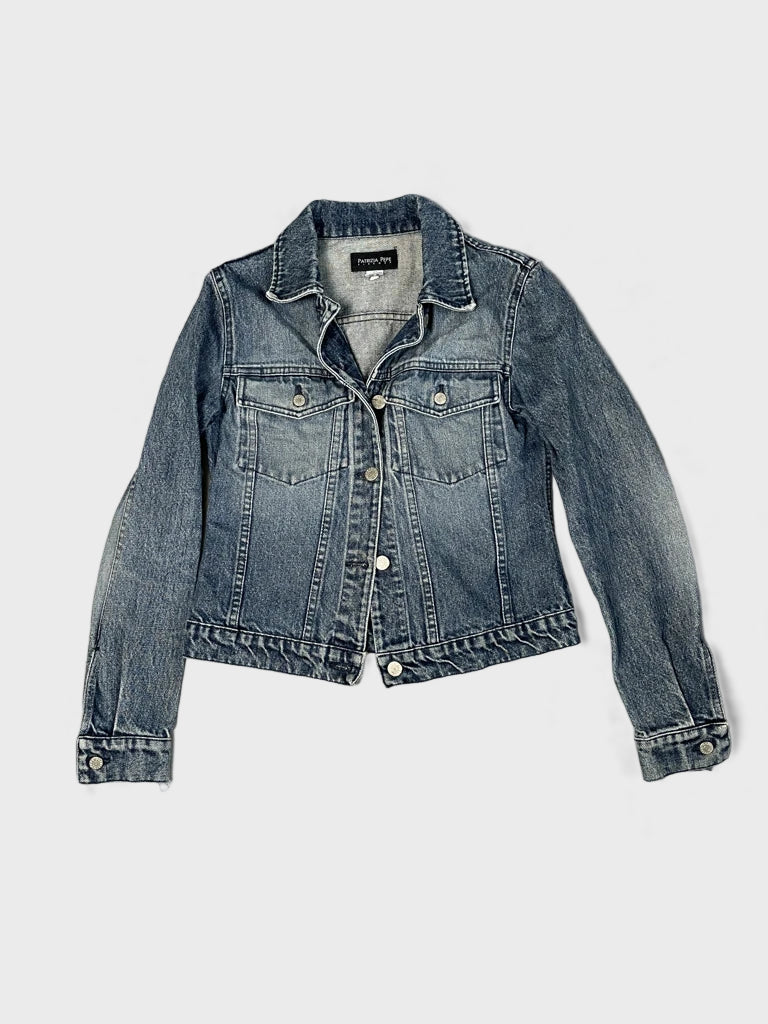 detail view, Patrizia Pepe Jeans Jacket, vintage Y2K second hand piece, image 6