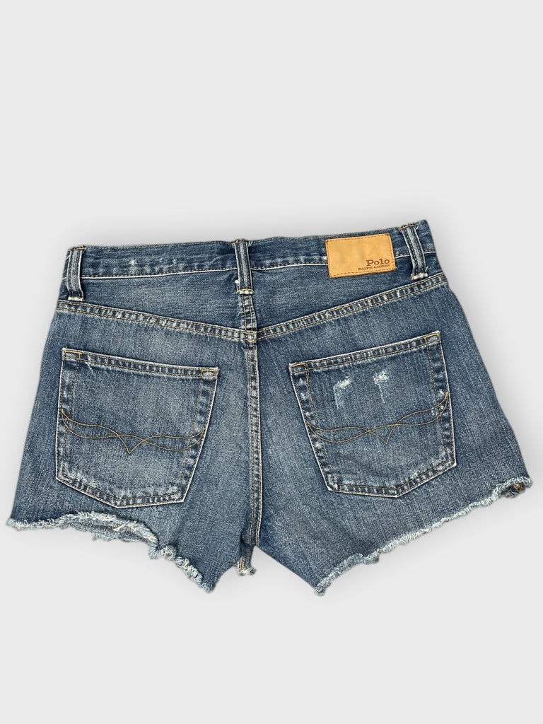 detail view, Polo Ralph Lauren Classic Cutoff Denim Hotpants, vintage Y2K second hand piece, image 4