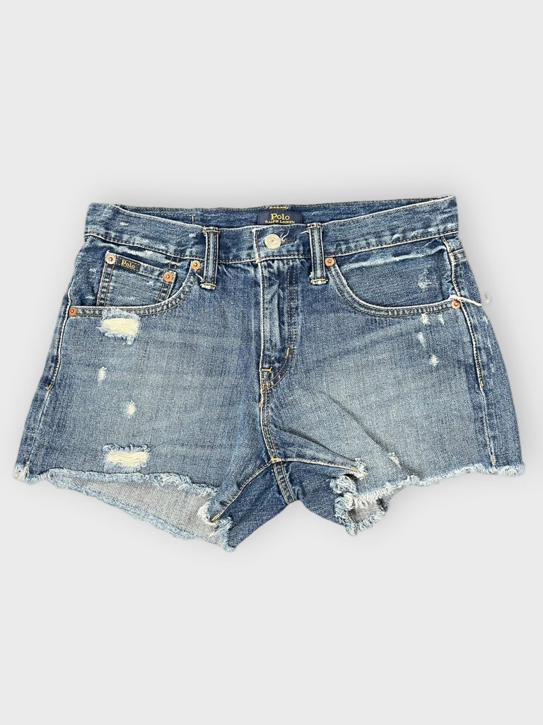 detail view, Polo Ralph Lauren Classic Cutoff Denim Hotpants, vintage Y2K second hand piece