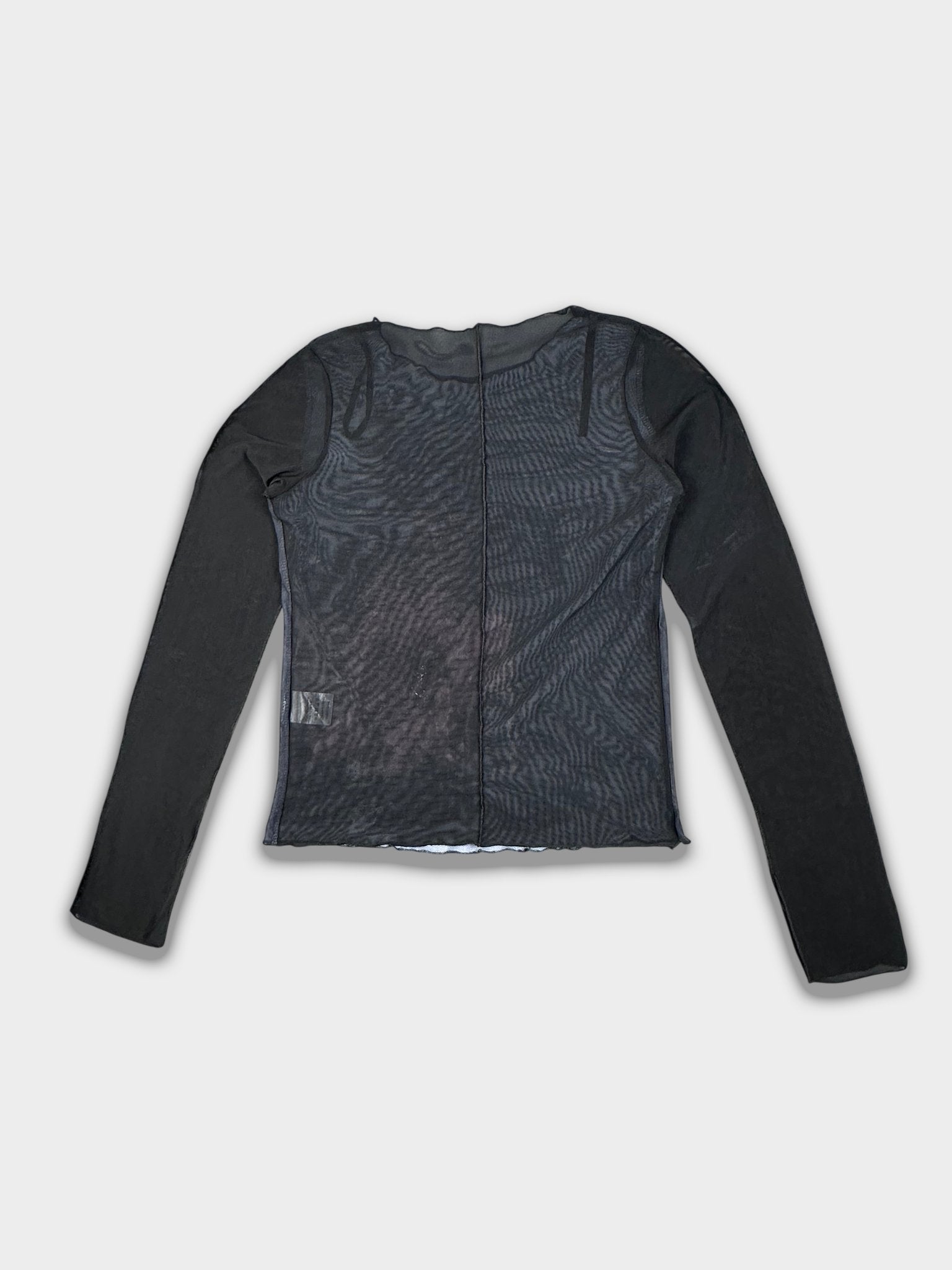 Vintage Black Floral Long Sleeve Top Y2K Graphic Layered Tee