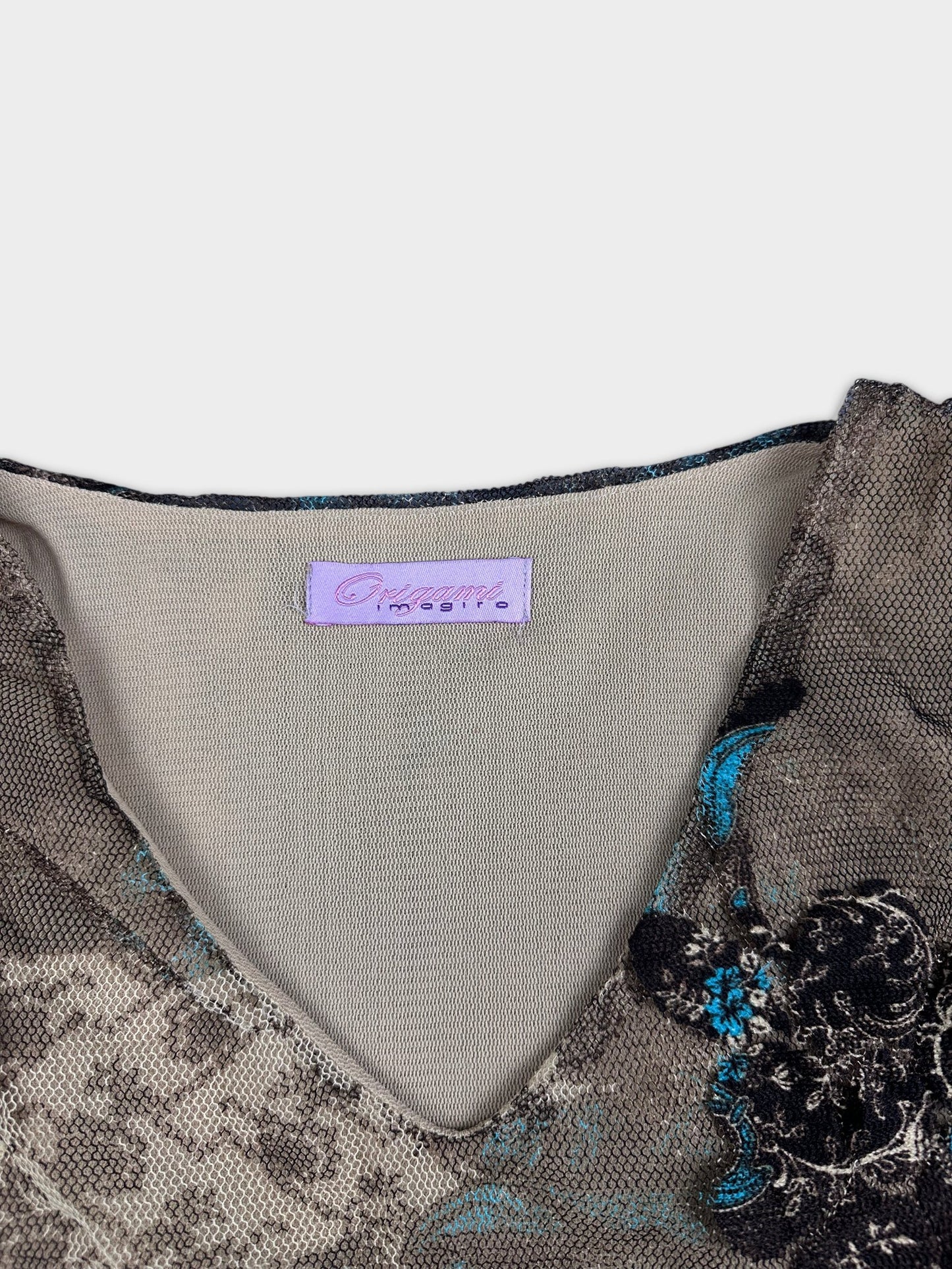Grunge Mesh Tank Turquoise Floral