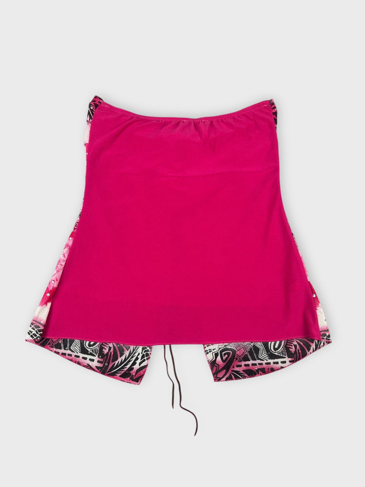 Psychedelic Strapless Top with Heart Charm (XXS)
