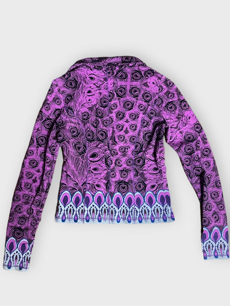 detail view, Custo Purple Blazer with Print, vintage Y2K second hand piece, image 4