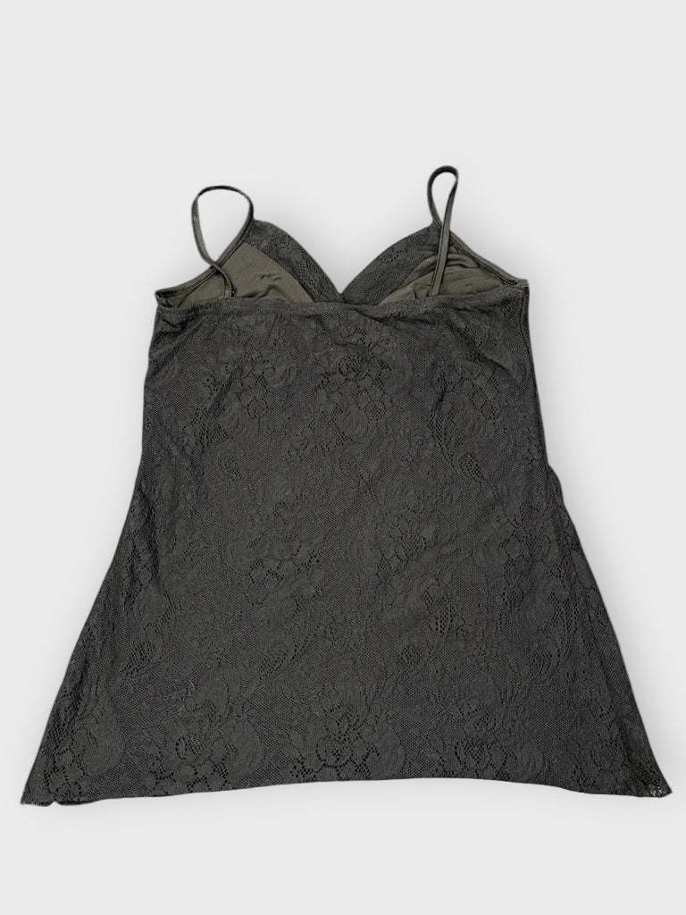 back view, seethrough black lingerie top, vintage Y2K second hand piece