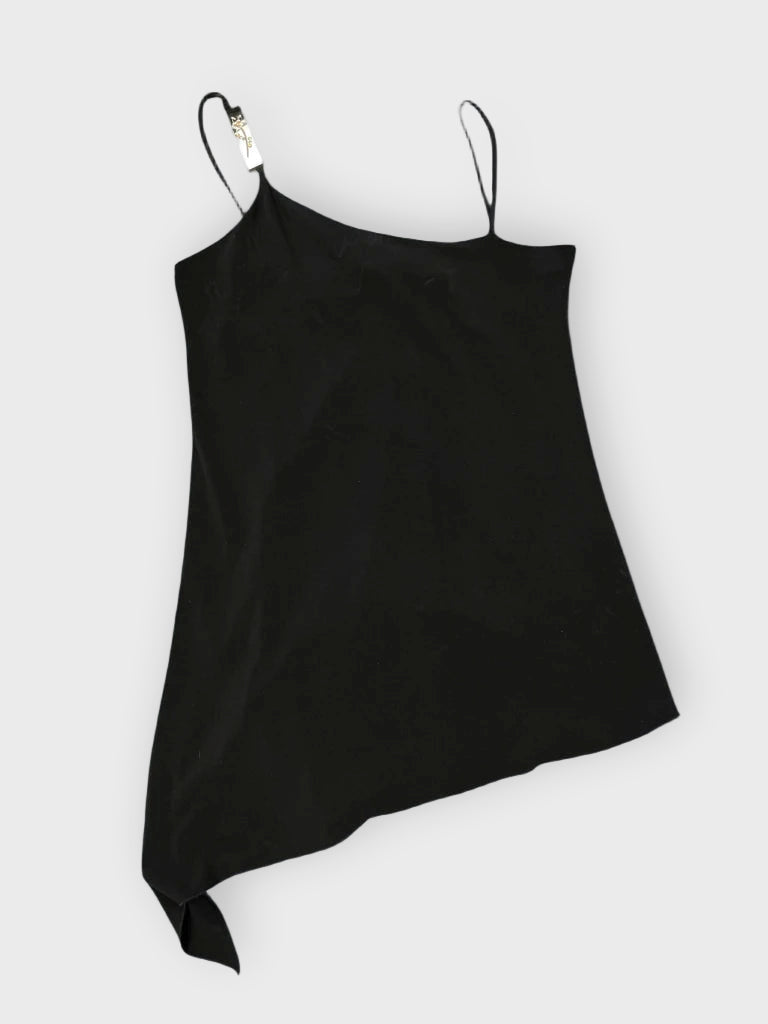 front view, Siren Black Mesh Accent Top, vintage Y2K second hand piece