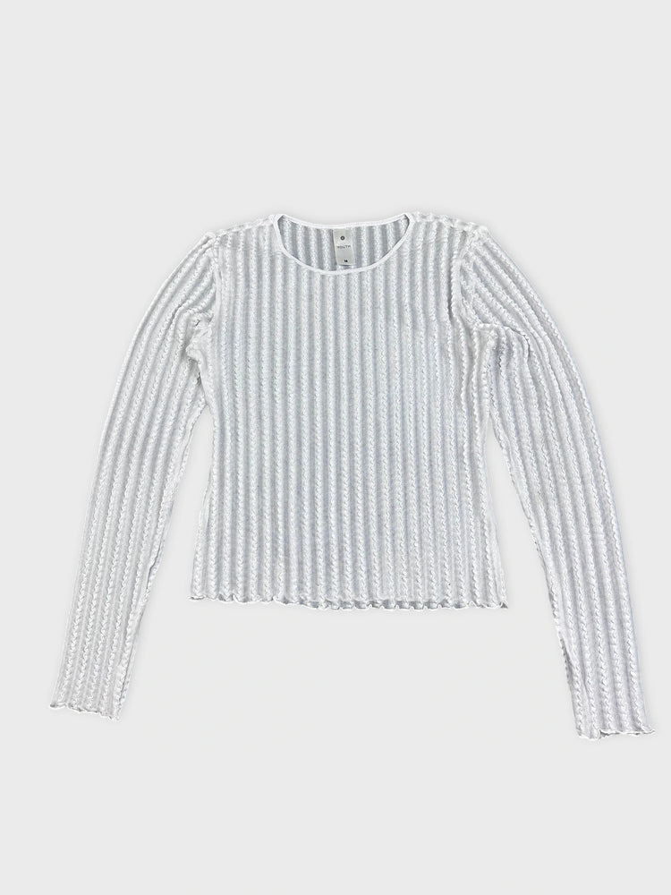 Ribbed Knit Top - Elegant and Edgy (S)