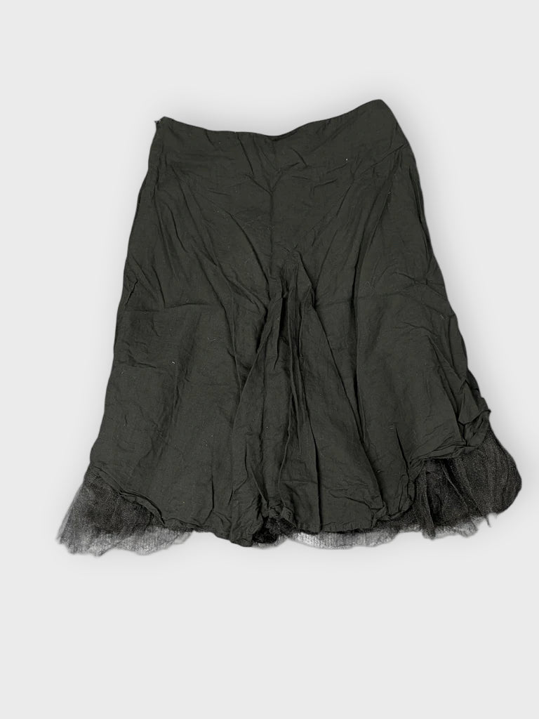 back view, Necessary Objects Urban Noir Cotton Flare Skirt, vintage Y2K second hand piece
