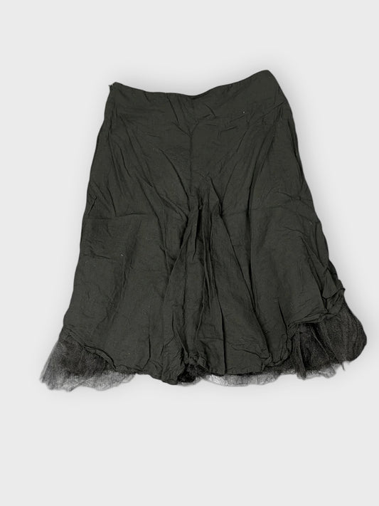 back view, Necessary Objects Urban Noir Cotton Flare Skirt, vintage Y2K second hand piece