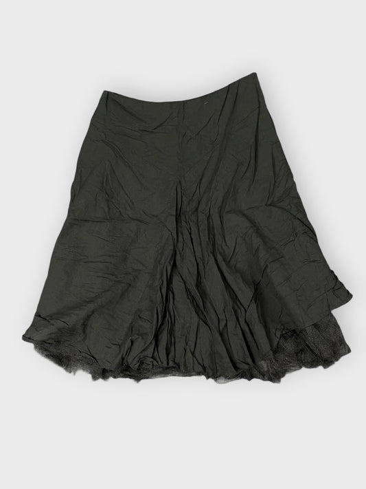 front view, Necessary Objects Urban Noir Cotton Flare Skirt, vintage Y2K second hand piece