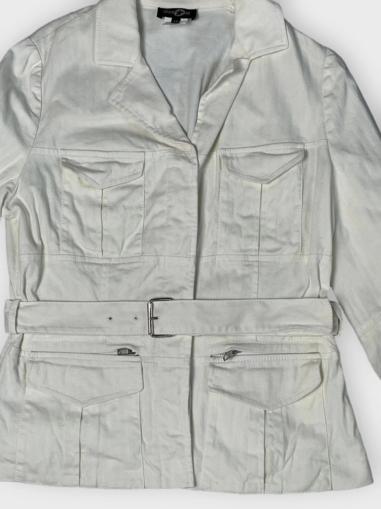 detail view, Stilnovo White Coat, vintage Y2K second hand piece, image 4