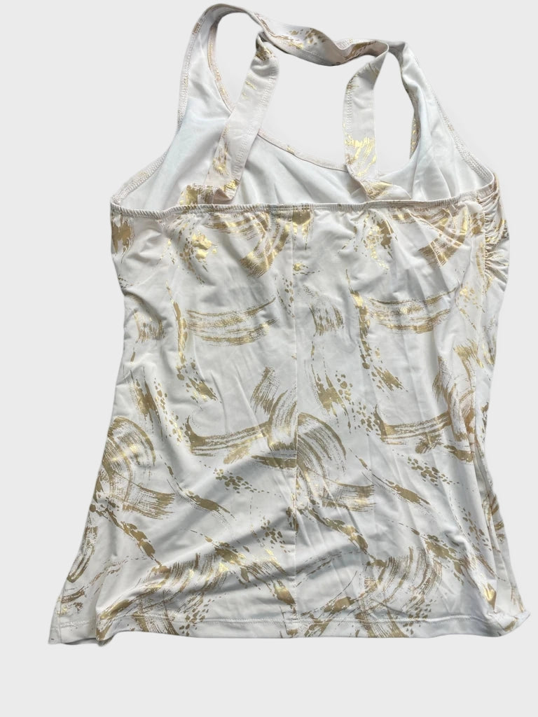 back view, Jots White Gold Sequin Detail Racerback Top, vintage Y2K second hand piece