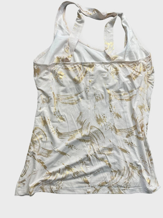 back view, Jots White Gold Sequin Detail Racerback Top, vintage Y2K second hand piece