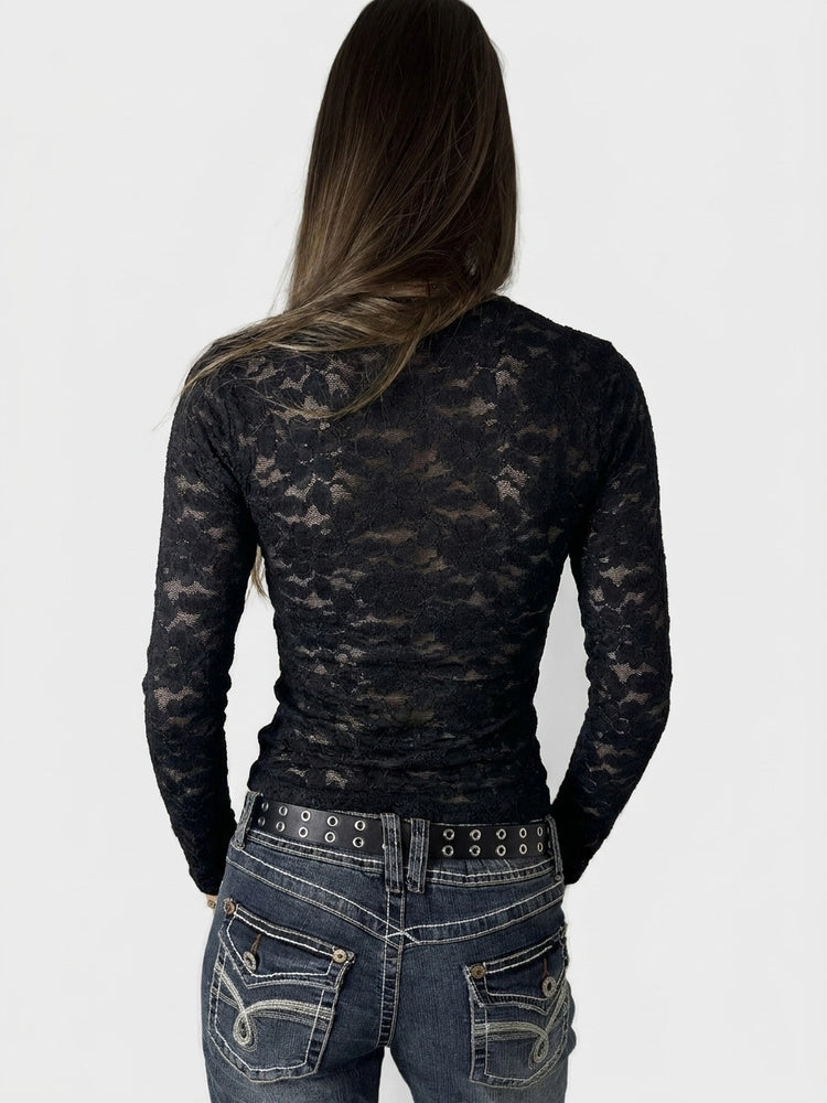 Black Lace Body Shirt (M)