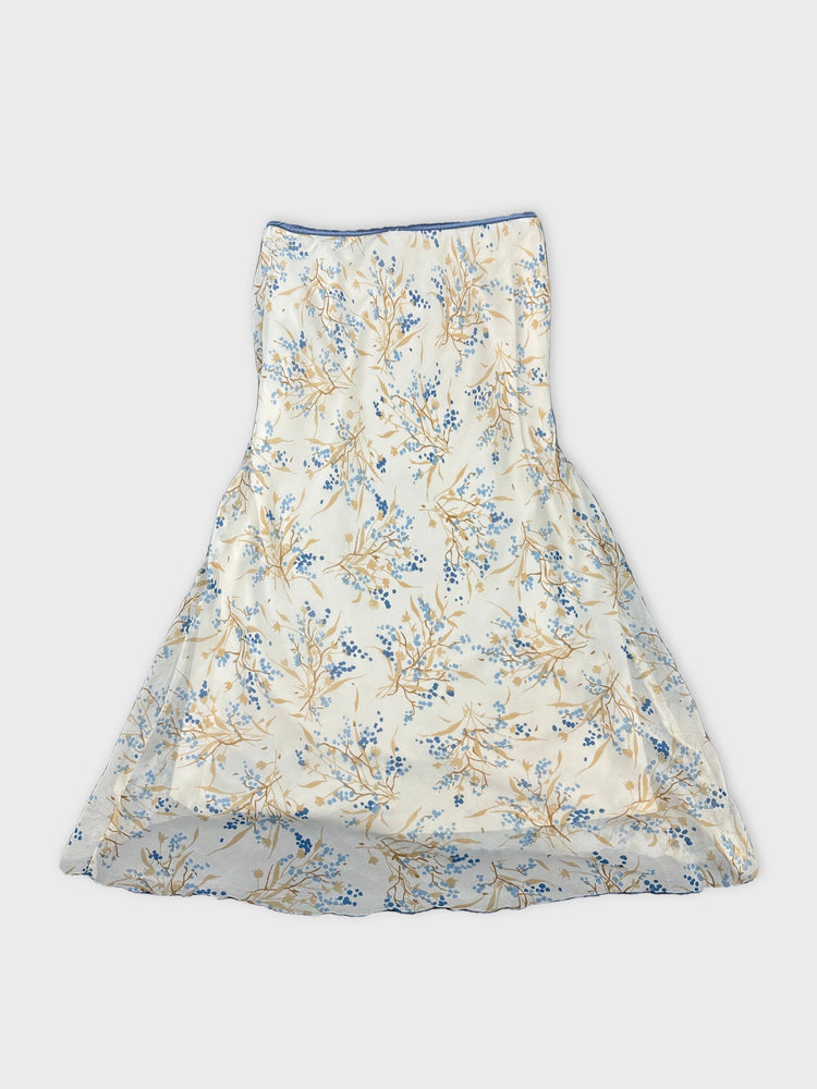 Floral A-Line Skirt with Sheer Layer (W24 / XS)