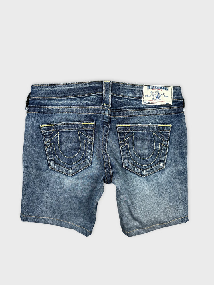True Religion Distressed Denim Shorts with popped Edges (W26)
