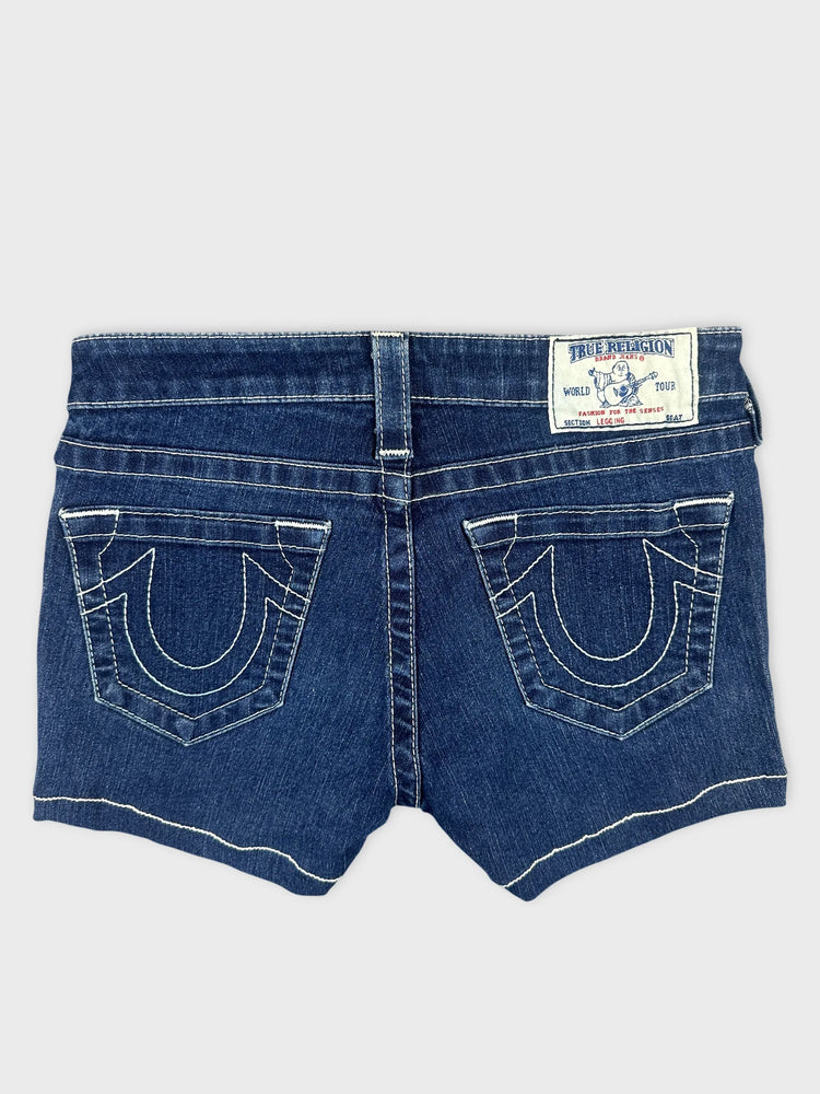 True Religion Edgy Denim Shorts with Contrast Stitching (W26)