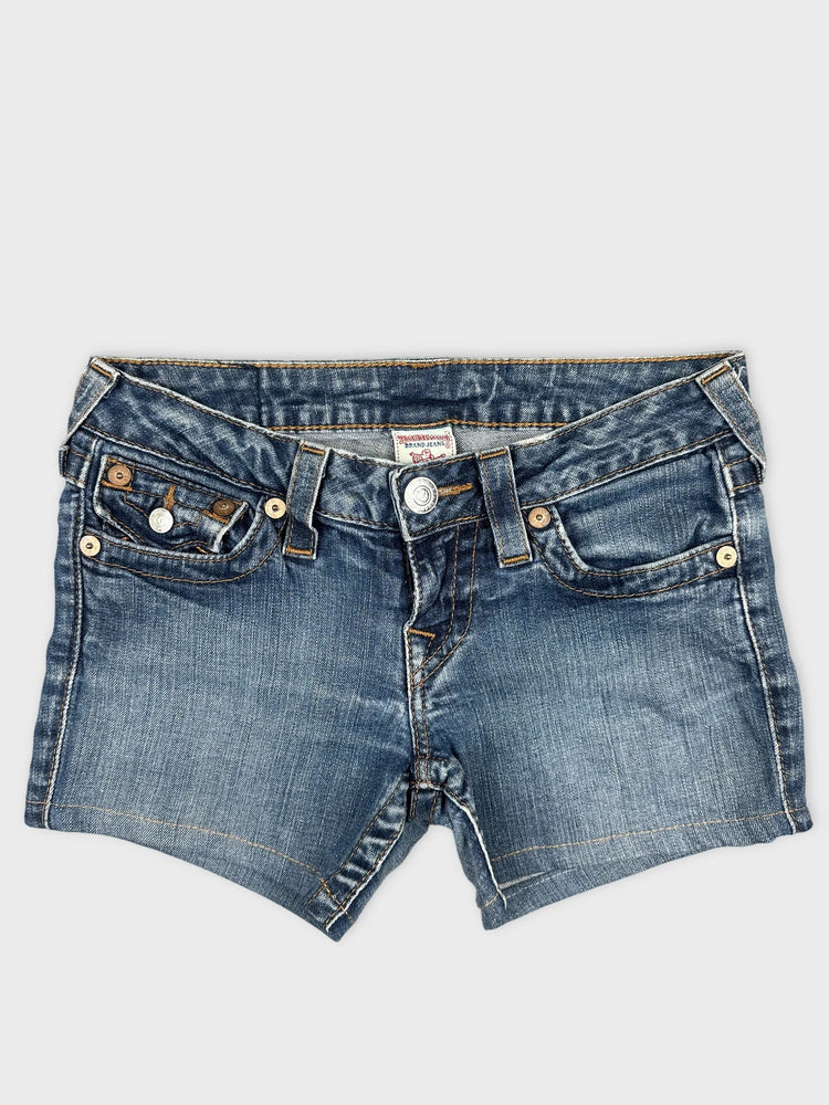 Denim Cutoffs with Edgy Detail (W26)