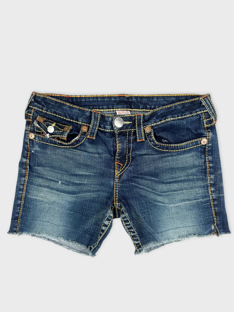 Denim Cut-Off Shorts with Edgy Finish (W31)