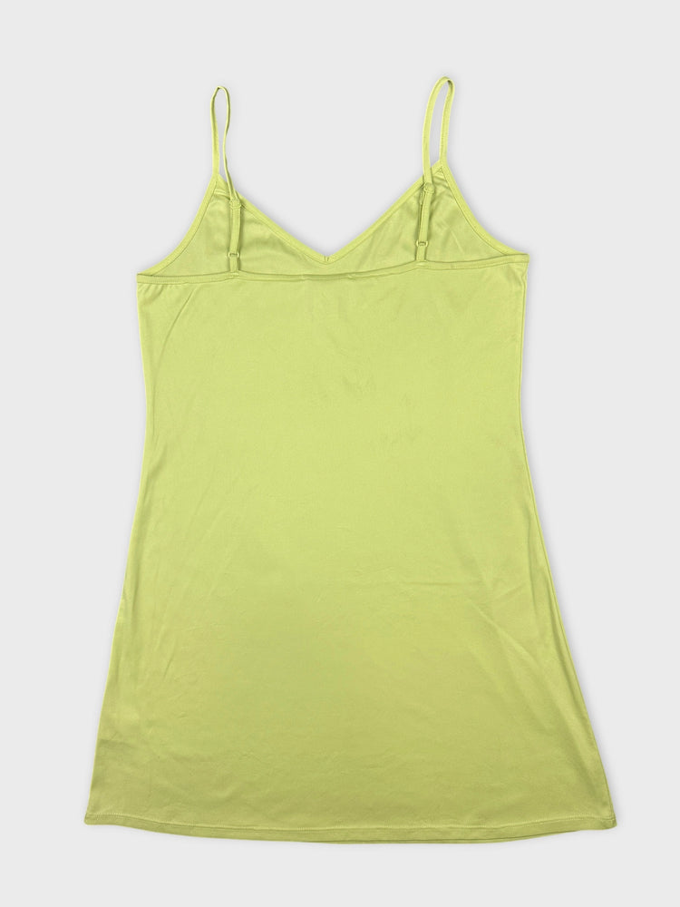 Lime Green Slip Dress with Adjustable Straps (S)