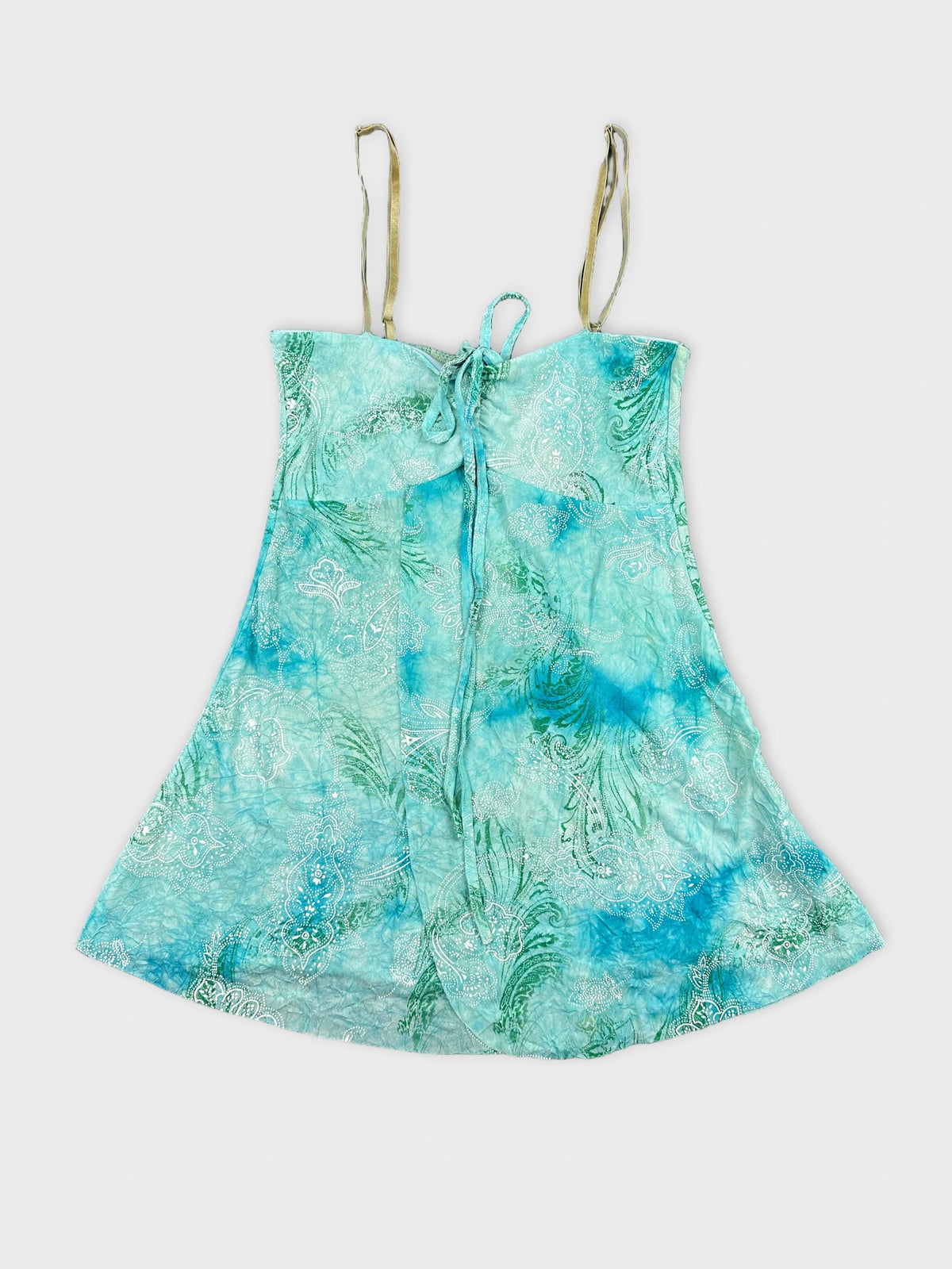 Aqua Lace Tie-Front Top for Beach Vibes (S)
