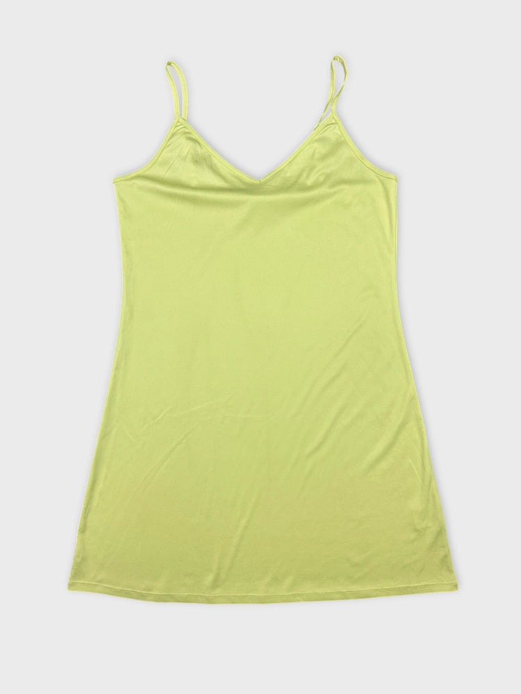 Lime Green Slip Dress with Adjustable Straps (S)