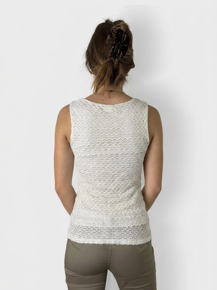 Lace Crop Top in White for Summer Vibes (S)