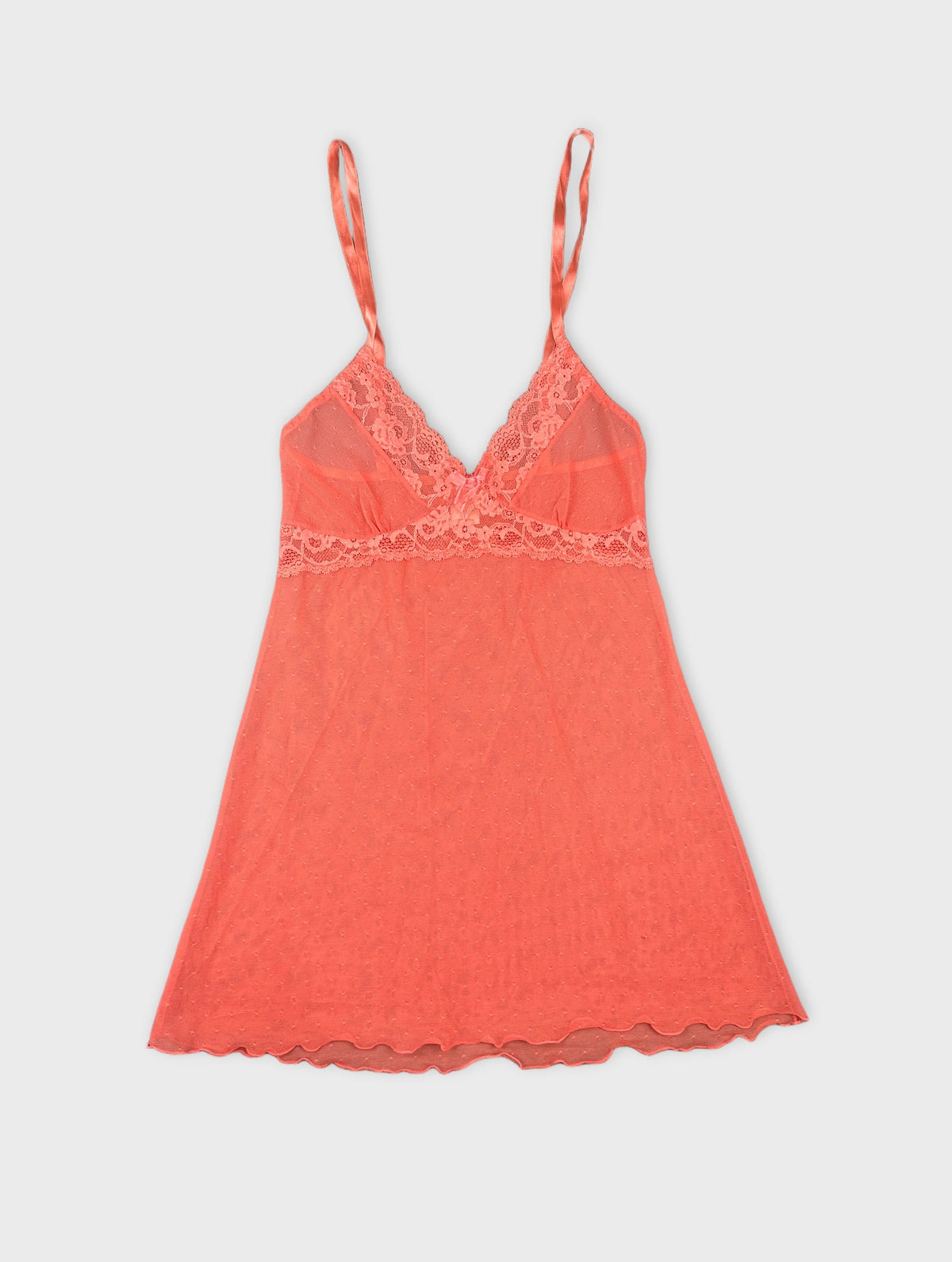 Coral Lace Trim Cami Dress (XS)