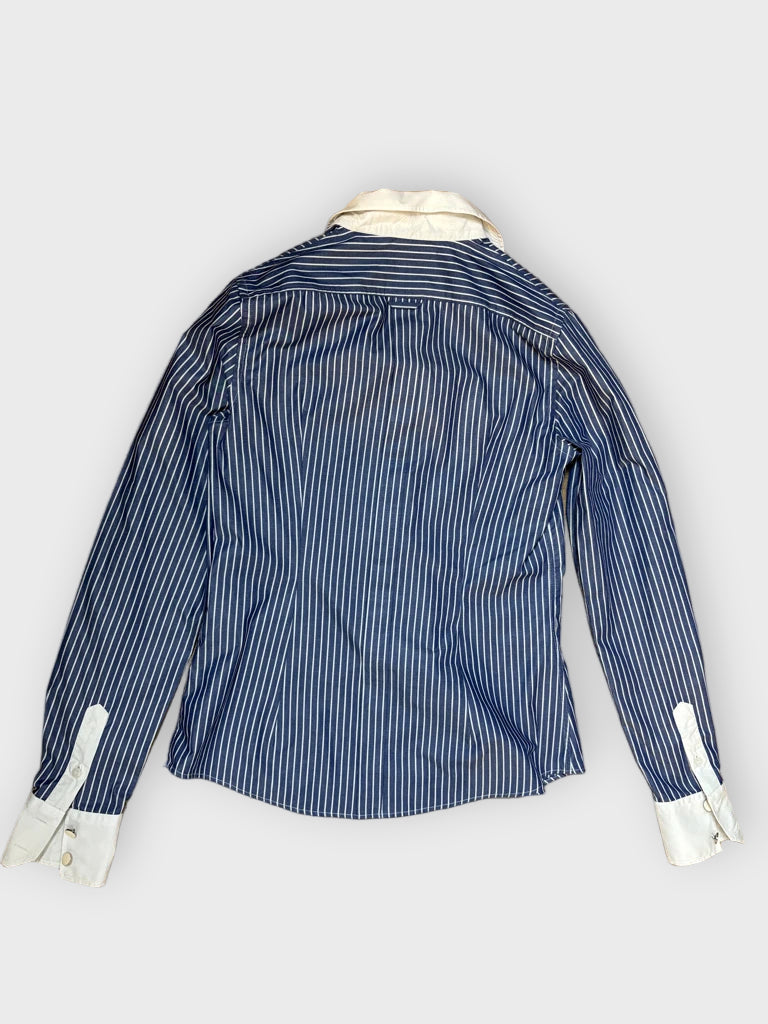 detail view, Dolce & Gabbana Y2K Navy Blue Button-Up Top, vintage Y2K second hand piece